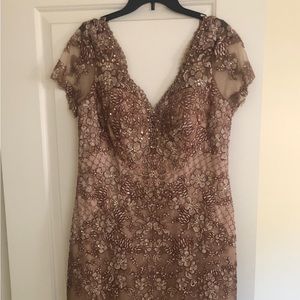 A beautiful classy, mother of the bride gown, worn once and for sale!